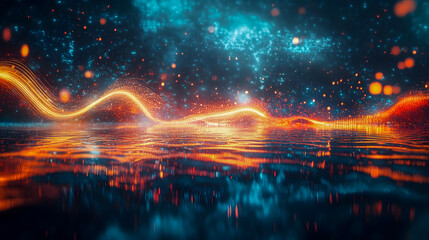Poster - Vibrant Abstract Light Reflection on Water Surface