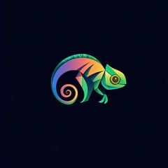 Poster - Abstract Geometric Design of a Chameleon with a Swirling Tail