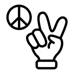 Wall Mural - Peace Sign Line Icon