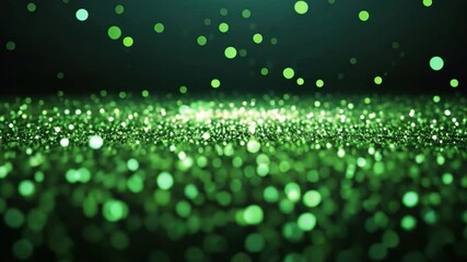 Poster - Abstract green background with Particles seamless loop 4k video.
