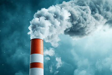 Smokestacks emitting dark clouds of emissions impacting our environment