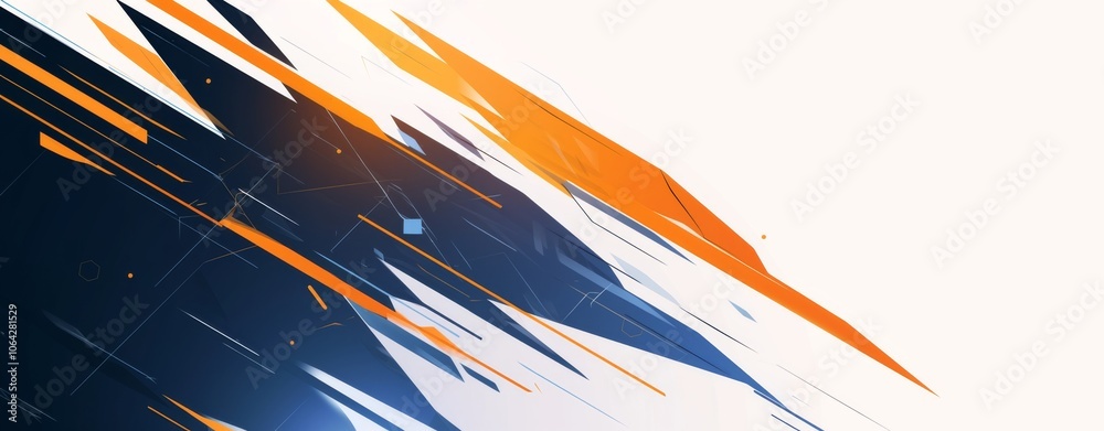 Simple white background with a right-pointing arrow, orange and navy ...