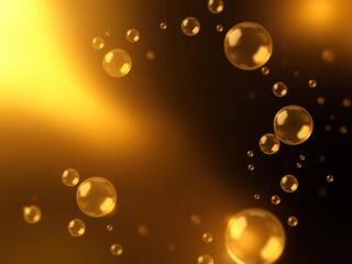 Abstract background of elegant champagne gold bubbles floating, decorative, party, holiday