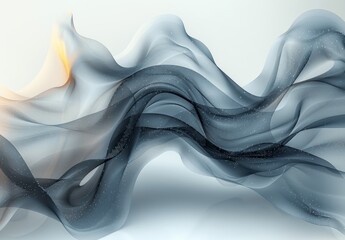 Poster - Abstract Grey Gradient Wave Lines on White Background