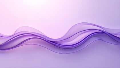 A 4K abstract design featuring wavy purple lines gracefully flowing across a light purple gradient background. The high-definition image captures the smooth transitions and elegant curves of the lines