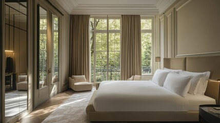 Poster - Elegant Modern Bedroom with Natural Light