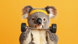 Koala Lifting Weights - A Funny Fitness Concept