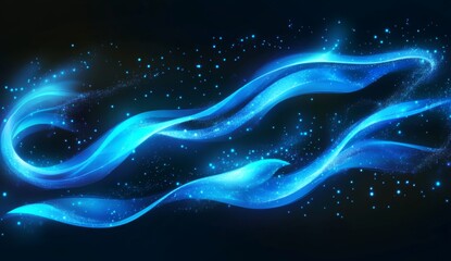 Wall Mural - haze and sparkles illuminate a dark backdrop in this modern illustration.