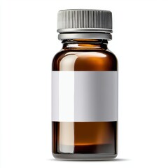 A clear PNG image of a vitamin bottle featuring a blank label.