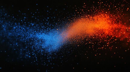 Poster - Colorful Dust Particles on Dark Background
