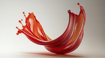 Poster - Vibrant Red Liquid Splash on Neutral Background