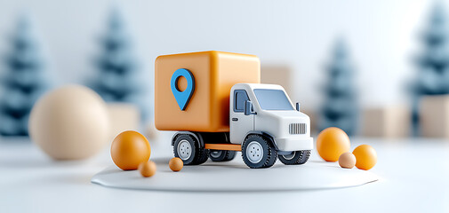 Poster - Enhance your supply chain efficiency with real-time logistics tracking on a digital map for optimal delivery management