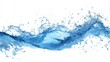 © Ashi - Blue water wave isolated on white background, capturing the freshness and serenity of nature's flow, ideal for clean and crisp water-themed designs and digital art projects