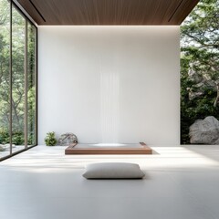 Wall Mural - Serene Minimalist Room with White Walls and Natural Light