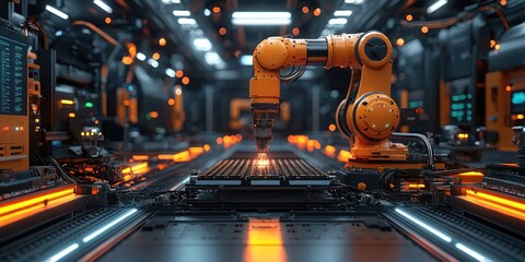 Poster - Automated Robotic Arm Assembling a Circuit Board in a Modern Factory