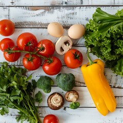 Wall Mural - Fresh vegetables on the windowsill. Healthy food.