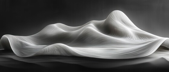 Poster - Abstract White Structure with Intersecting Lines on a Black Background