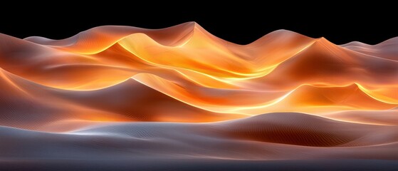 Aufkleber - Abstract Golden Desert Dunes with Rippled Textures