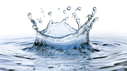 Poster - Water Splash with Clear Droplets on Surface