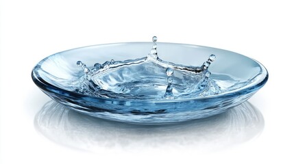 Poster - Splashing Water Ripples on Clear Dish