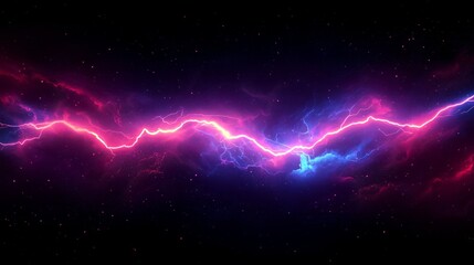 Wall Mural - Abstract lightning bolts on a dark night sky electric