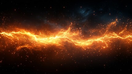 Wall Mural - Abstract lightning bolts on a dark night sky electric