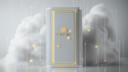 Poster - Modern Art Piece with Cloud Elements and Bright Accents
