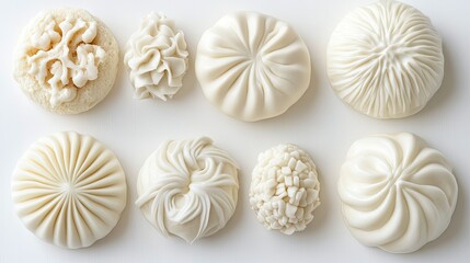 Poster - Elegant White Sculptures in Various Textures and Shapes
