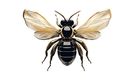 Wall Mural - Bee, gold, isolated on transparent background
