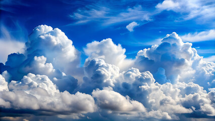beautiful blue sky and big white cloud for background.