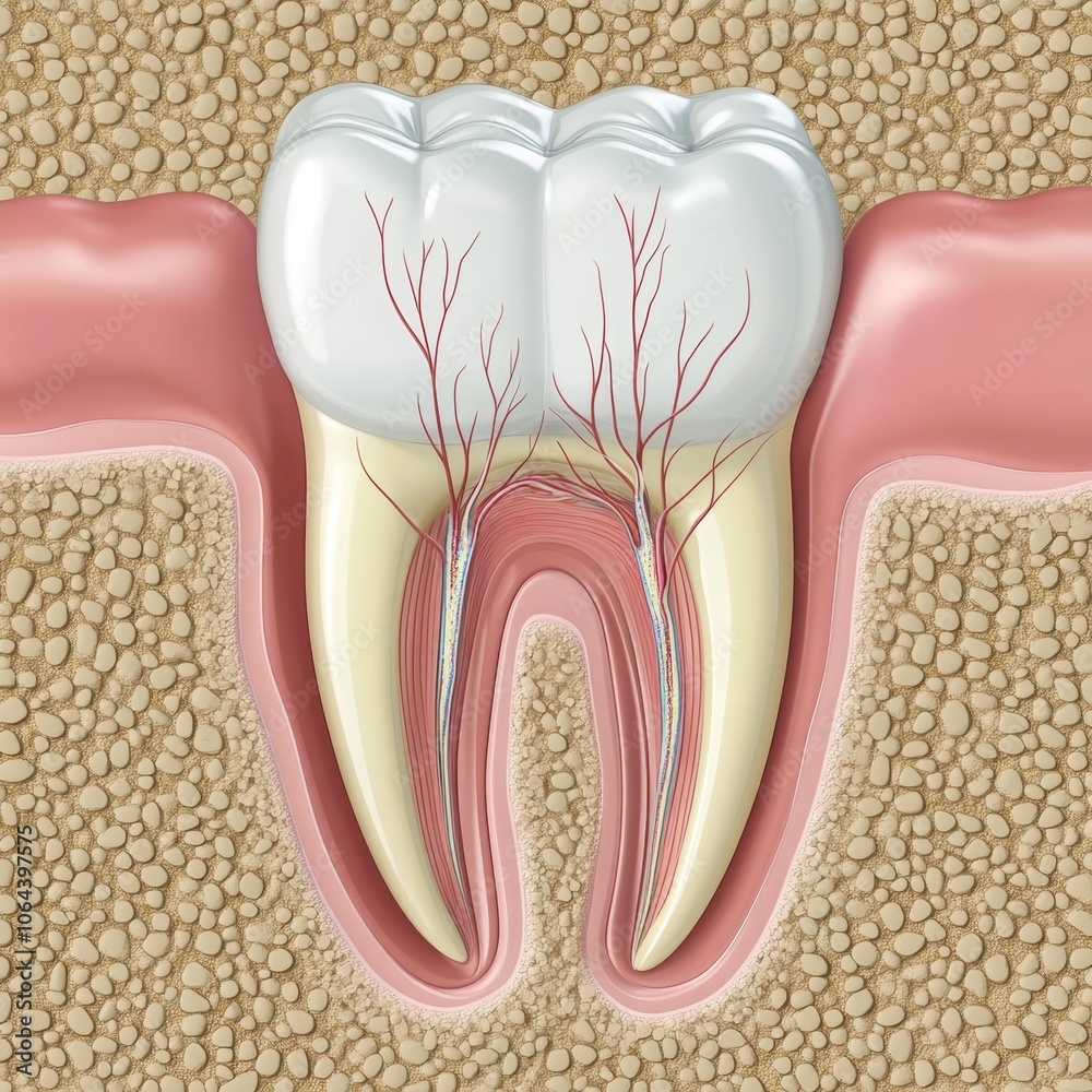 Dental anatomy of a tooth with roots. Stock Illustration | Adobe Stock