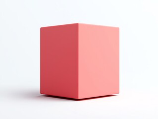 Aufkleber - A simple pink cube on a white background, showcasing a minimalist design ideal for use in various graphic projects or as a standalone artistic element.