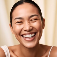 close up portrait of a smiling woman