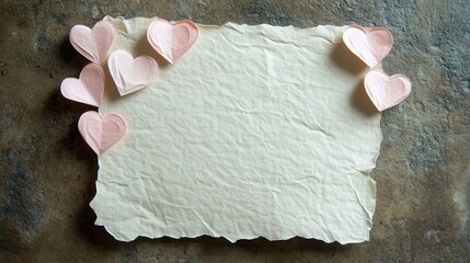 Poster - Decorative Blank Card with Heart Shapes