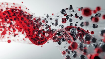 Poster - Abstract Red and Black Flowing Wave Design