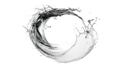 Poster - Dynamic Water Splash on White Background