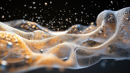 Poster - Abstract Wave with Bubbles and Light Effects