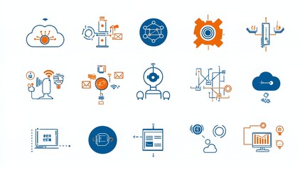 Aufkleber - showcasing the of intelligence and robotic arms driving digital transformation and innovation in the technology industry  The image depicts cloud computing big data analysis