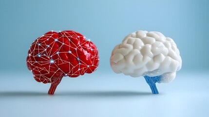 Fototapete - icons and symbols representing intelligence machine learning data mining cognitive processes and digital transformation technologies on a clean white background  Concept for analytics programming