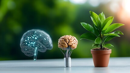 Fototapete - Set of icons representing intelligence data mining cognitive processes and digital transformation on a clean white background  Conceptual graphics for technology programming analytics and innovation