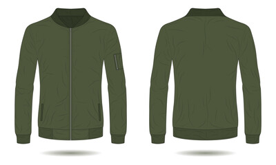 Wall Mural - Green men bomber jacket mockup