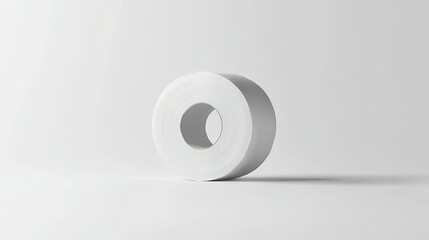 Poster - Minimalist White Roll on Plain Background
