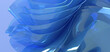 © Suryani - flowing wavy transparent silk glass with blue color 3d rendering