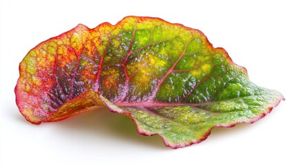 Colorful Leaf with Vibrant Patterns and Texture