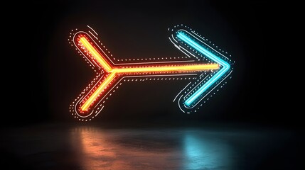 Aufkleber - Vibrant Multicolored Beams Elegantly Pointing to the Right Showcasing Speed and Movement on a Sleek Black Background