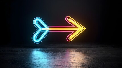 Aufkleber - Radiant beams of vibrant colorful light in the shape of dynamic arrows exuding a sense of motion energy and forward momentum on a sleek black background