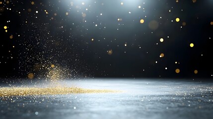 Leinwandbilder - Exquisite digital art showcasing a dark background illuminated by scattered golden dust