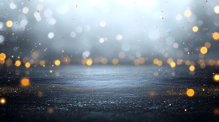 Poster - Mesmerizing background with glowing golden particles and gentle bokeh creating an ethereal and captivating atmosphere with a sense of luxury and glamour