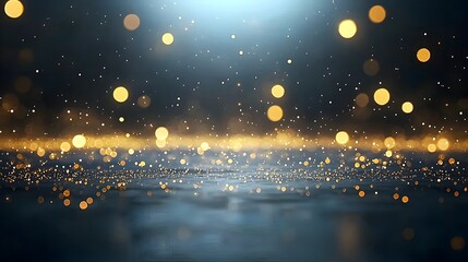 Leinwandbilder - Shimmering golden dust and soft bokeh filling the air with magical light spots and a luminous dreamlike atmosphere  This abstract elegant
