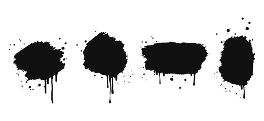 Abstract background. spray paint graffiti banners and ink splashes, ink blots. Spray Paint Vector Element isolated on White Background. vector illustration